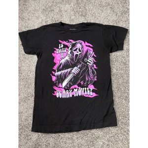 Ghost Face Scream Adult Small Graphic T-Shirt Black Pink Horror Halloween